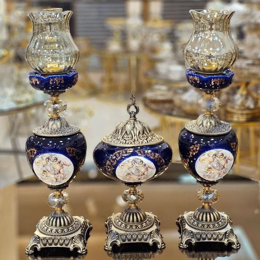 شمعدان برنزوسرامیک.پرنس