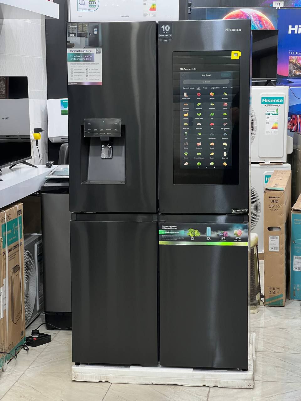 یخچال ساید پنج درب اینستاویو تمام هوشمند هایسنس RQ759N4IBU1