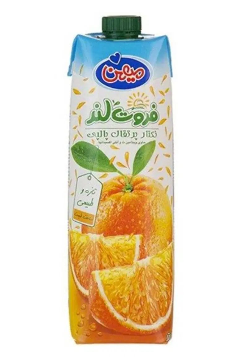 آب پرتقال پالپدار فروت لند یک لیتری