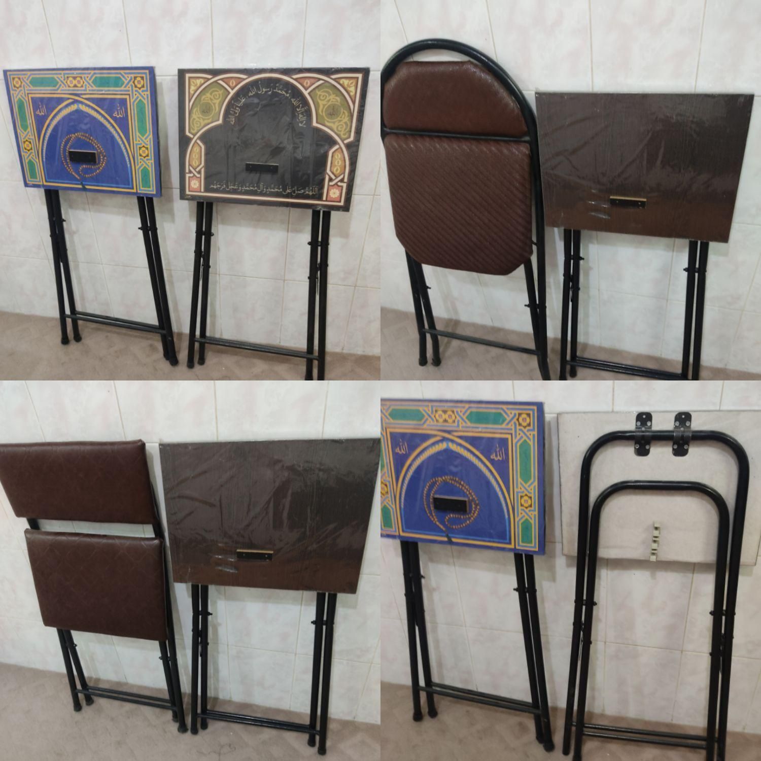 میز نماز و صندلی تاشو ساده و طرحدار و باکسدار