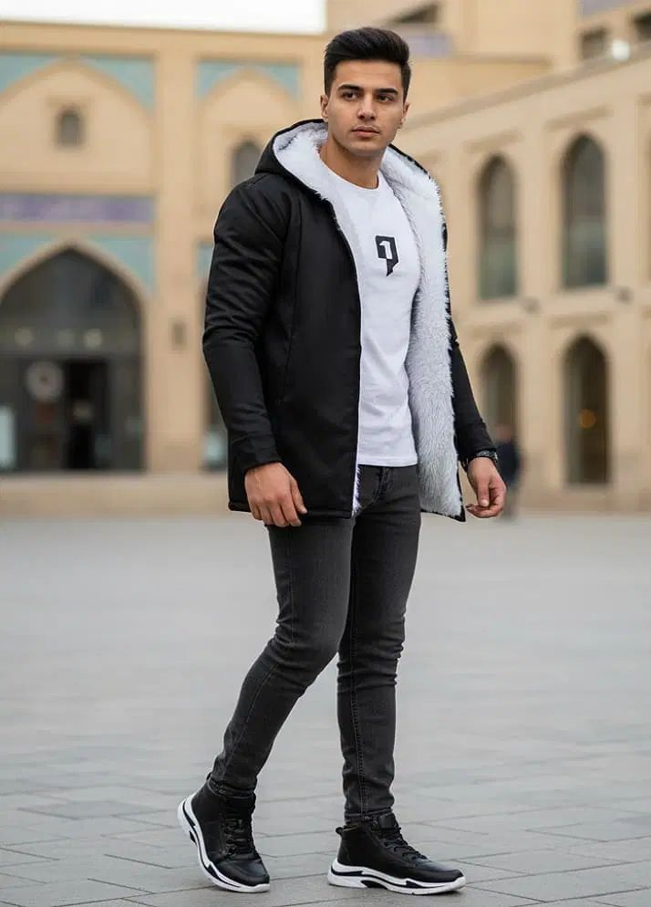 شنل خز سفیدمدل ونیت  +کفش مدل ام تومشکی