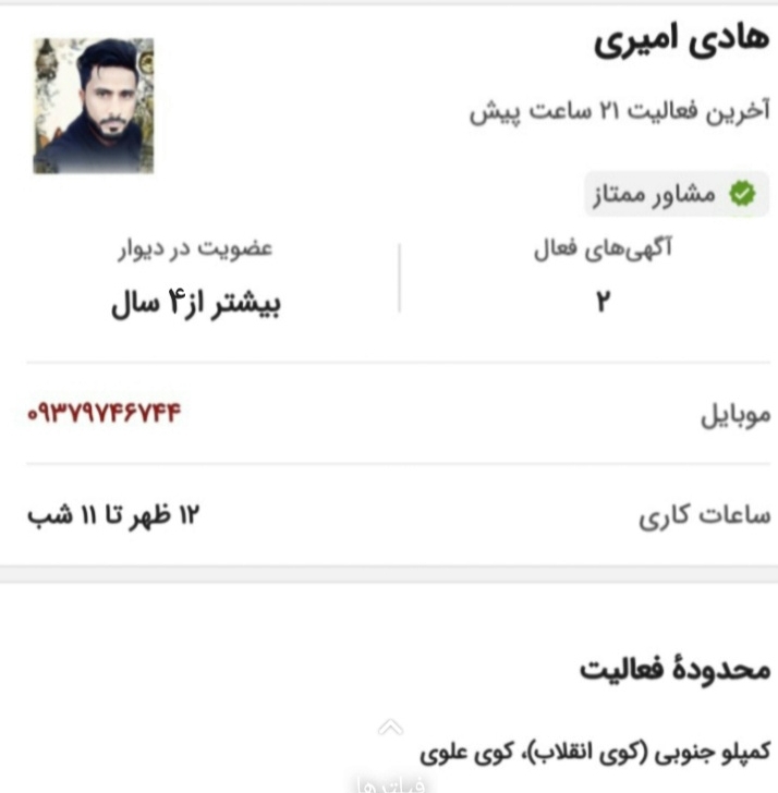 مشاوراملاک هادی امیری