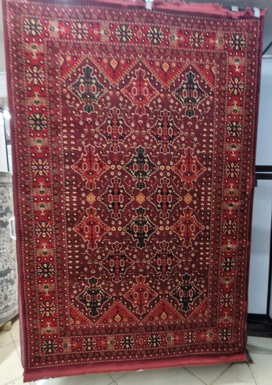 فرش ماشینی گبه طرح ترکمن