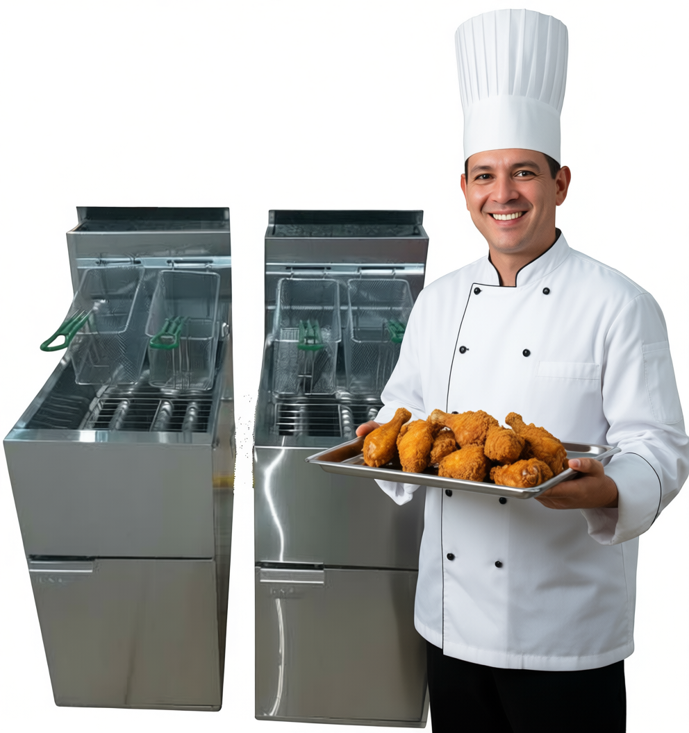 سرخ کن صنعتی دو سبد