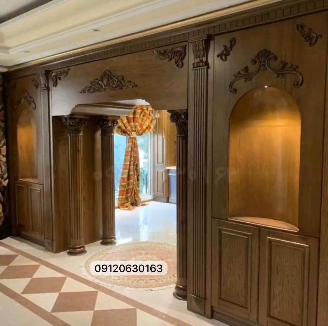 طراحی تولید و اجرا کابینت تمام چوب بلوط با صفحه سنگ کوارتز در سرخروود