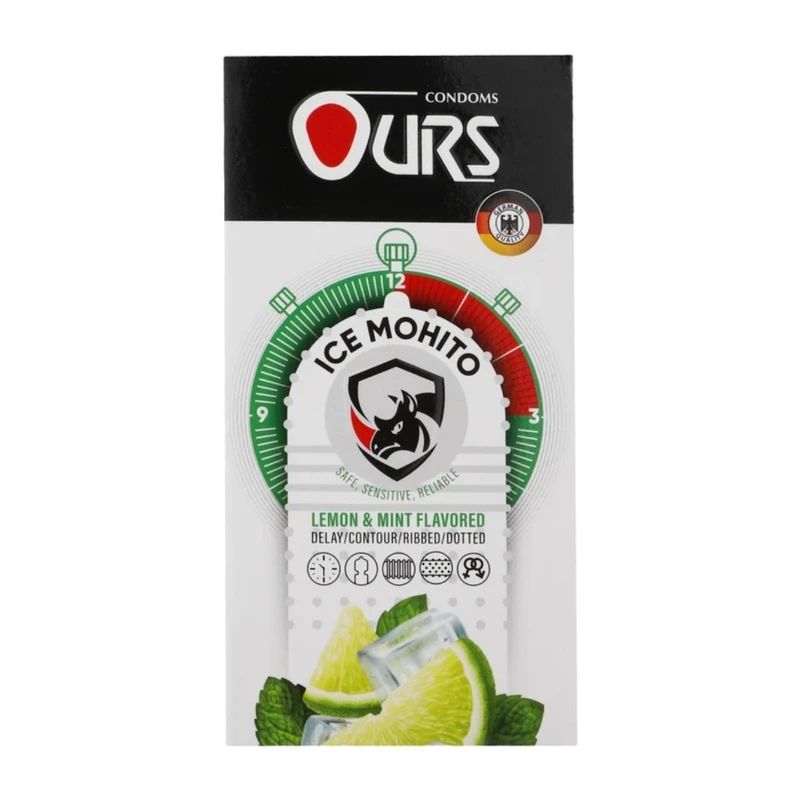 کاندوم Ours مدل Ice Mohito رایحه لیمو و نعناع