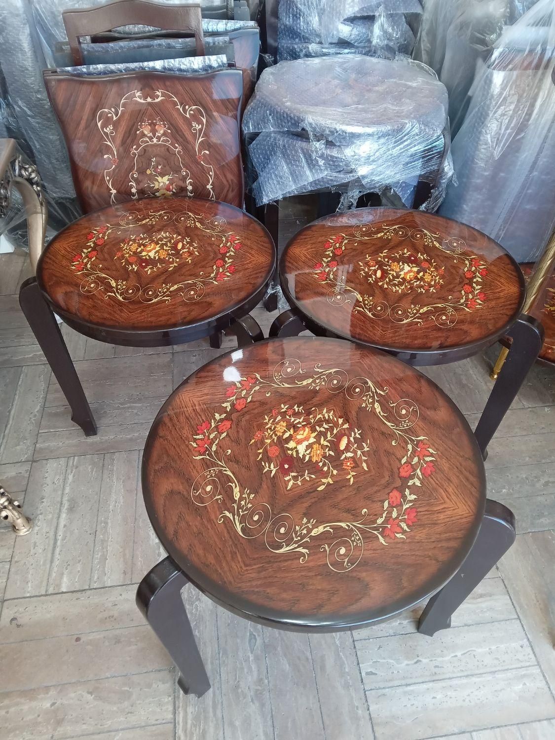میز عسلی پولیش براق سه تیکه