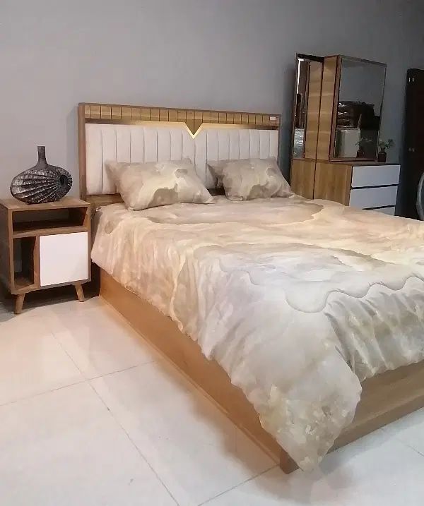 سرویس خواب MDF بلوط تخت دونفره
