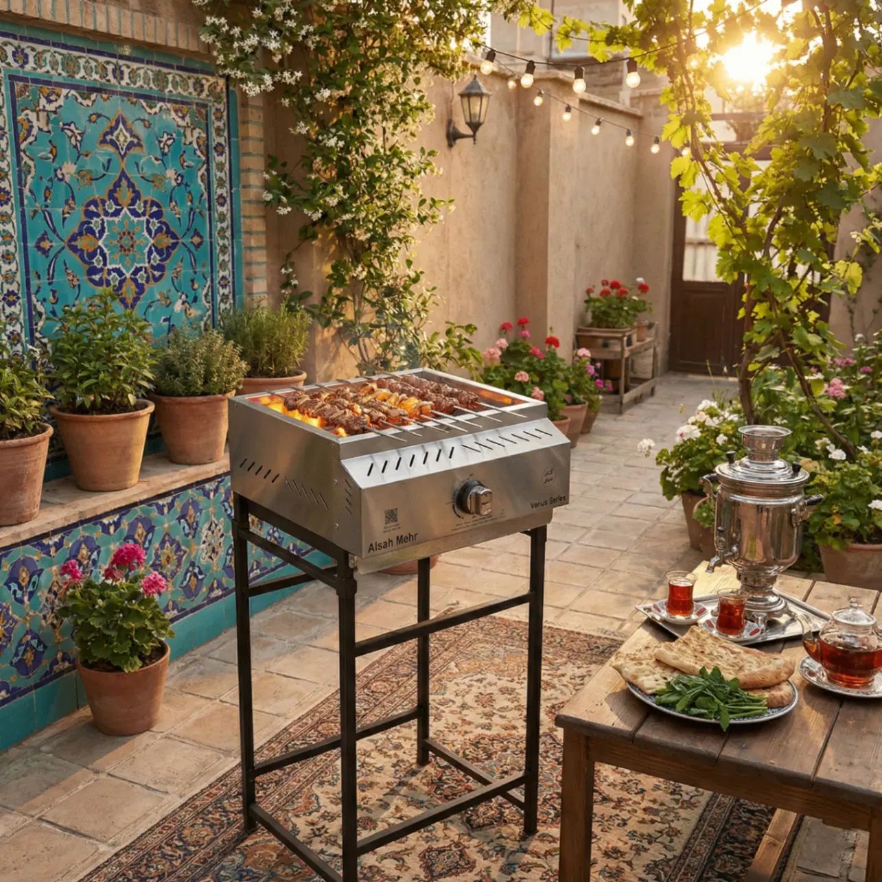 کباب پز گازی استیل برند آتش مهر