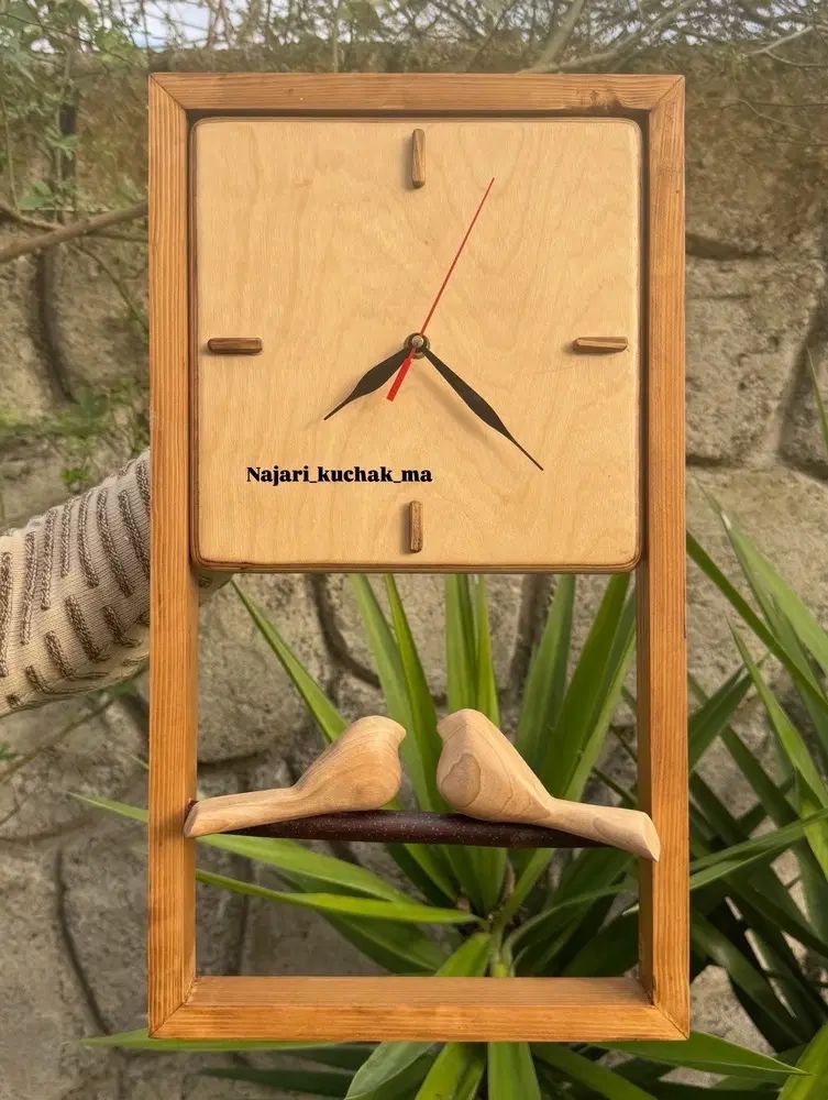 ساعت دیواری چوبی سایز ۵۰×۳۰