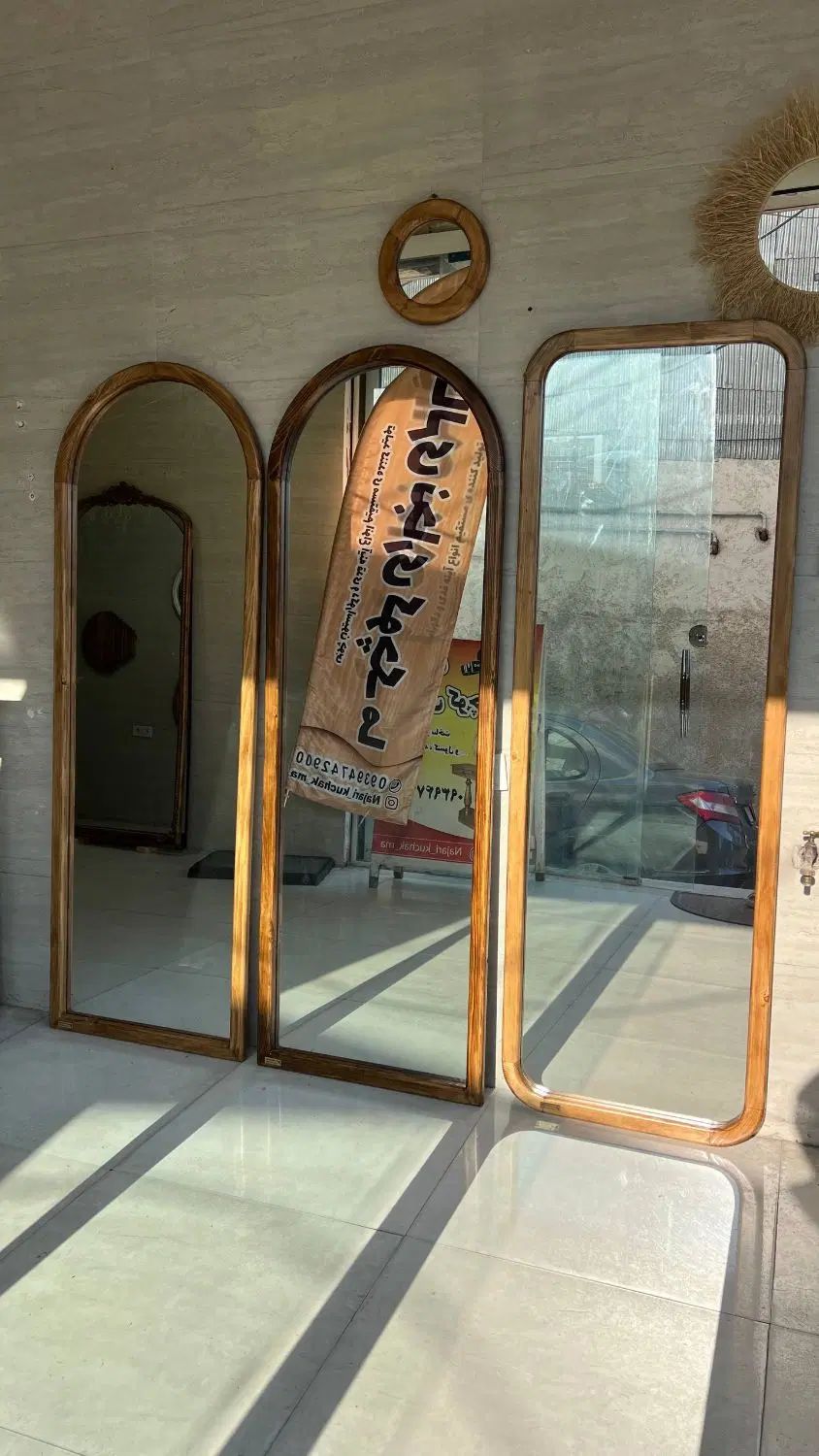 آینه قدی خوش قیمت چوبی سایز ۵۶×۱۷۰