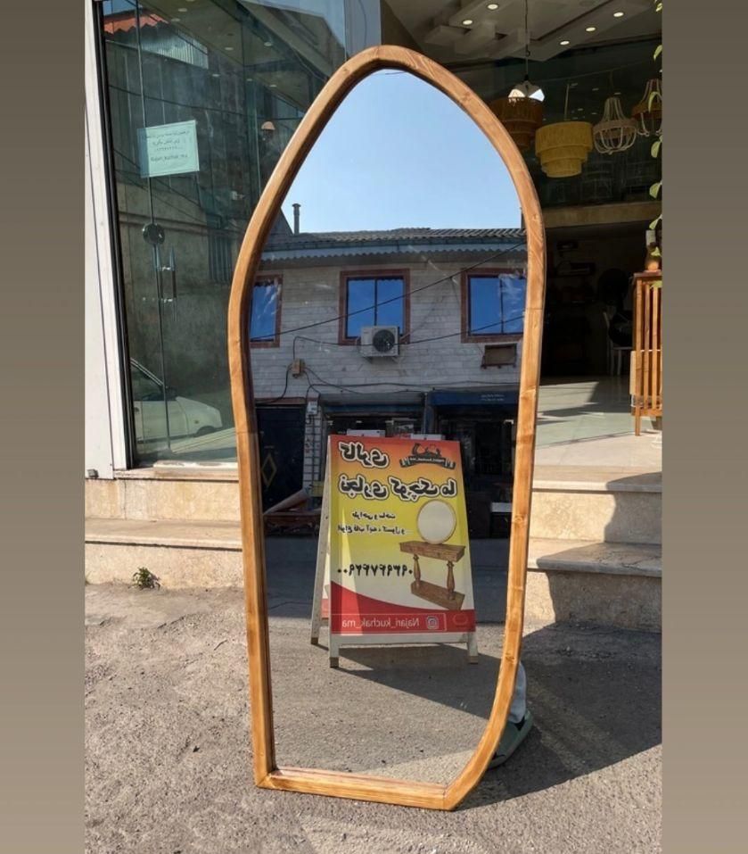 آینه قدی چوبی دفرمه طرح صخره ۱۸۰×۸۰
