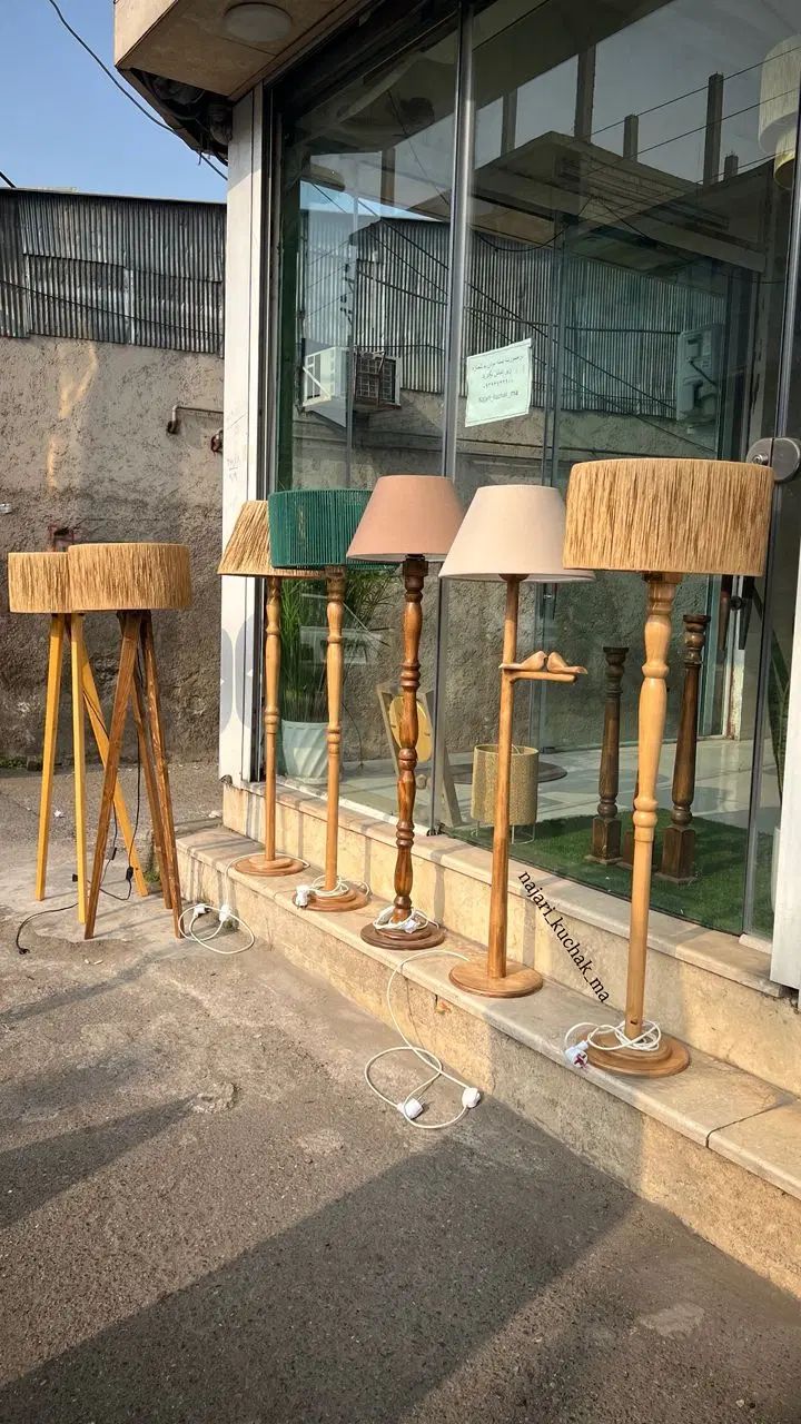 آباژور خراطی و ست جاشمعی چوبی