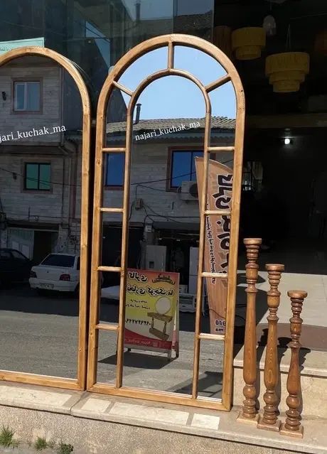 آینه قدی گنبدی پنجره ای چوبی