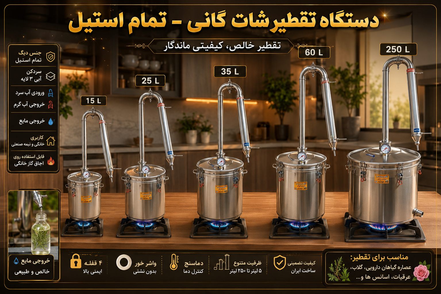 دستگاه تقطير تمام استيل