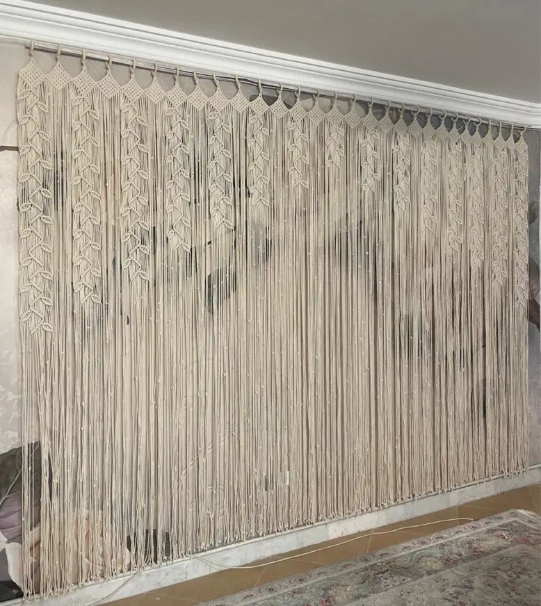 پرده مکرومه بافی طرح رویش