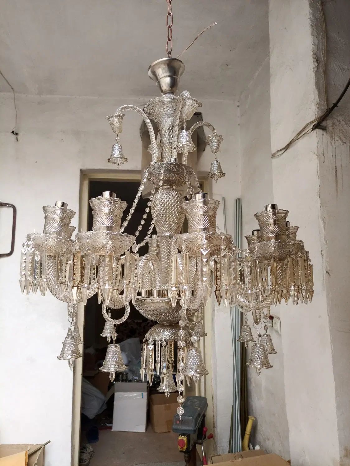 لوستر ۸ شاخه شامپاین کریستال وارداتی