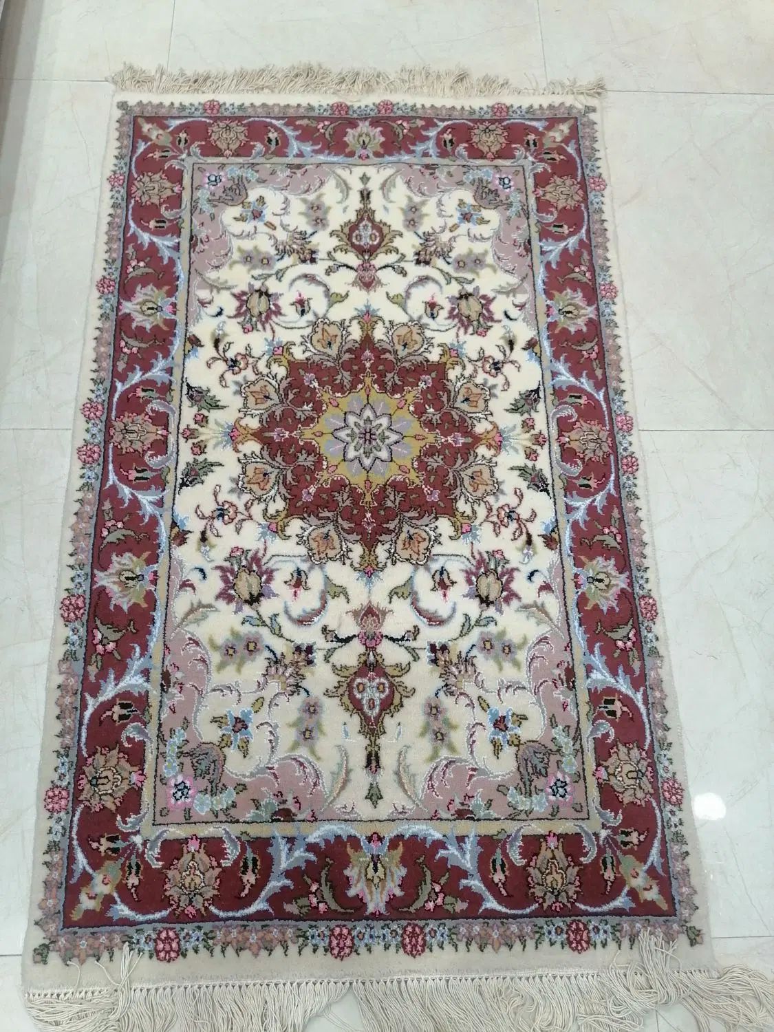 قالیچه دستباف طرح تبریز ابعاد1در150(تولیدی کاشمر)