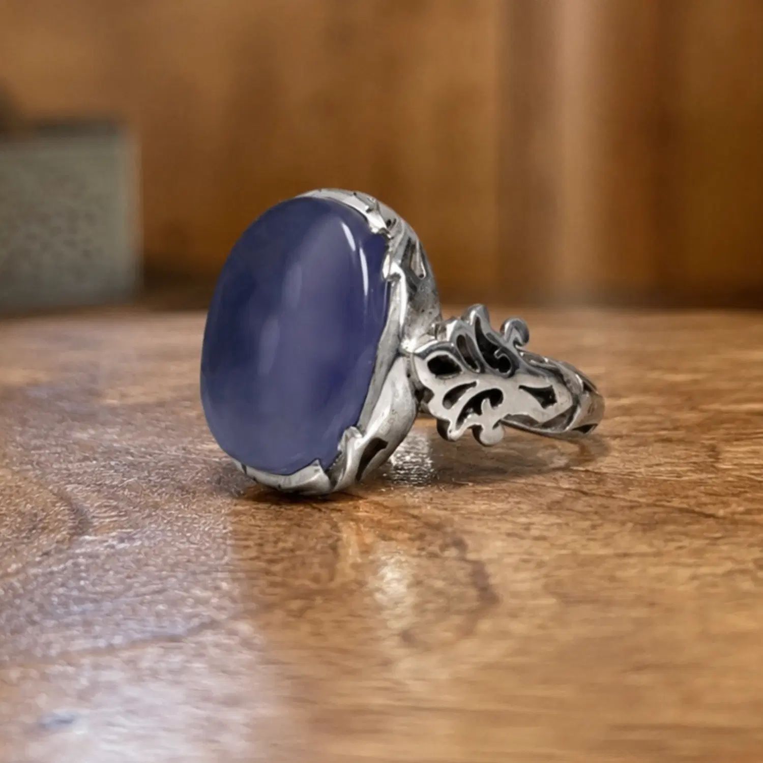 انگشتر عقیق کبود یمنی، رکاب صفوی دستساز