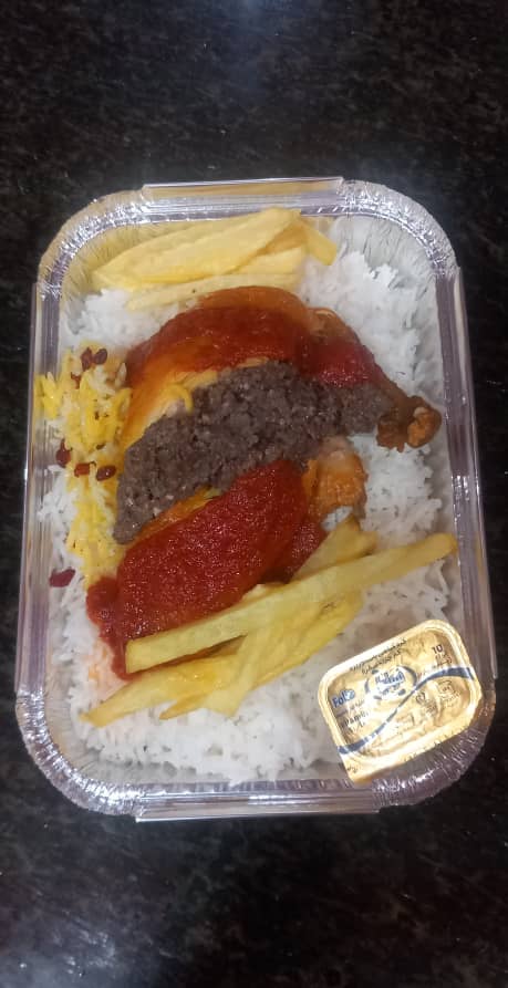 چلو لونگی با مرغ