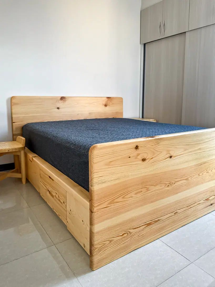 سرویس خواب چوب طبیعی کشودار