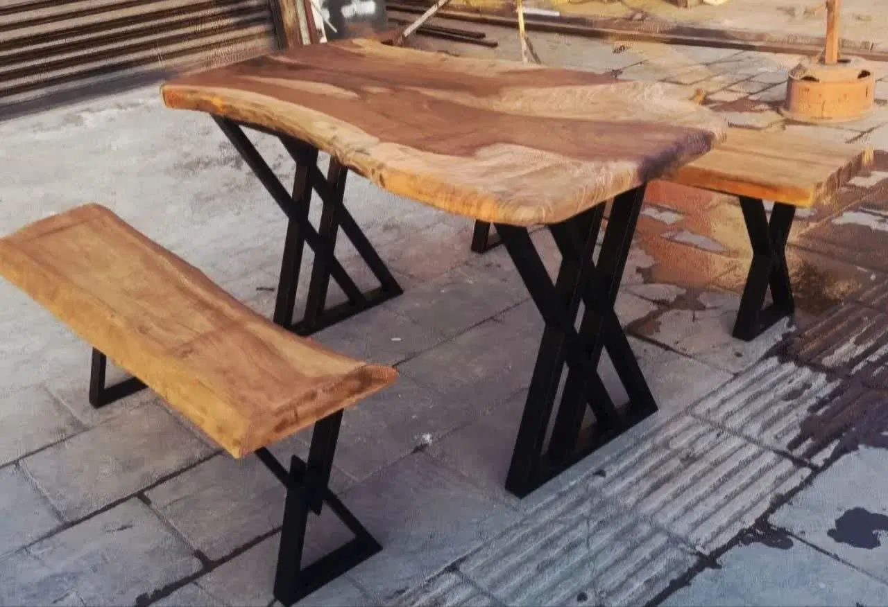 میز ناهار خوری چوبی روستیک
