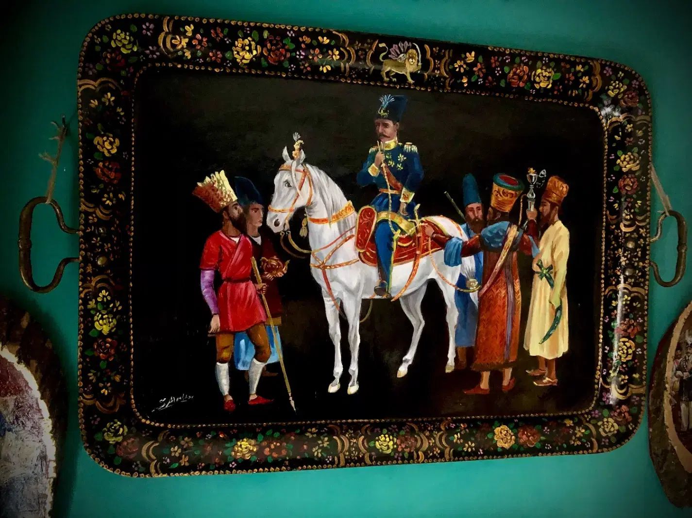 فروش سینی دکوری قدیمی با اجرای نقاشی نفیس