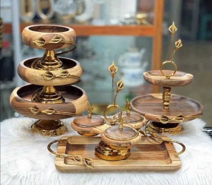سرویس پذیرایی چوبی ظروف چوبی ظروف پذیرایی جهیزیه