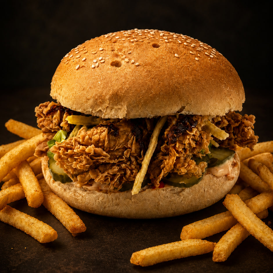 خانواده برگر🍔+سیب زمینی🍟