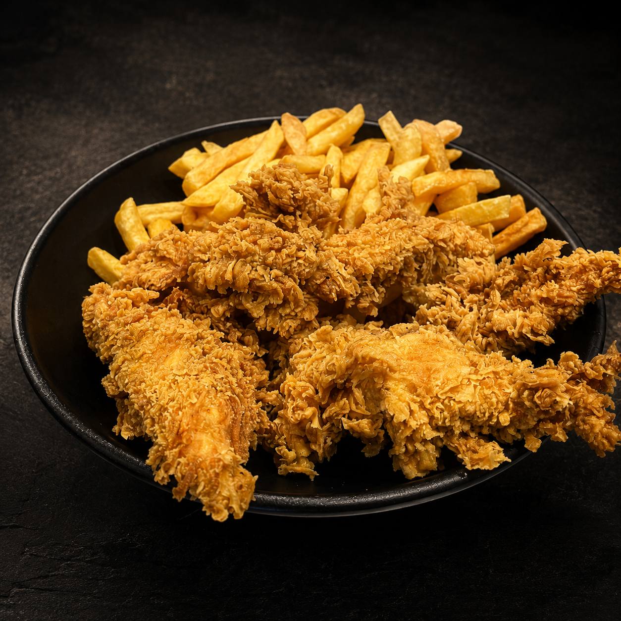 فیله استریپس های 2-4-6 تکه🥓+ سیب زمینی🍟