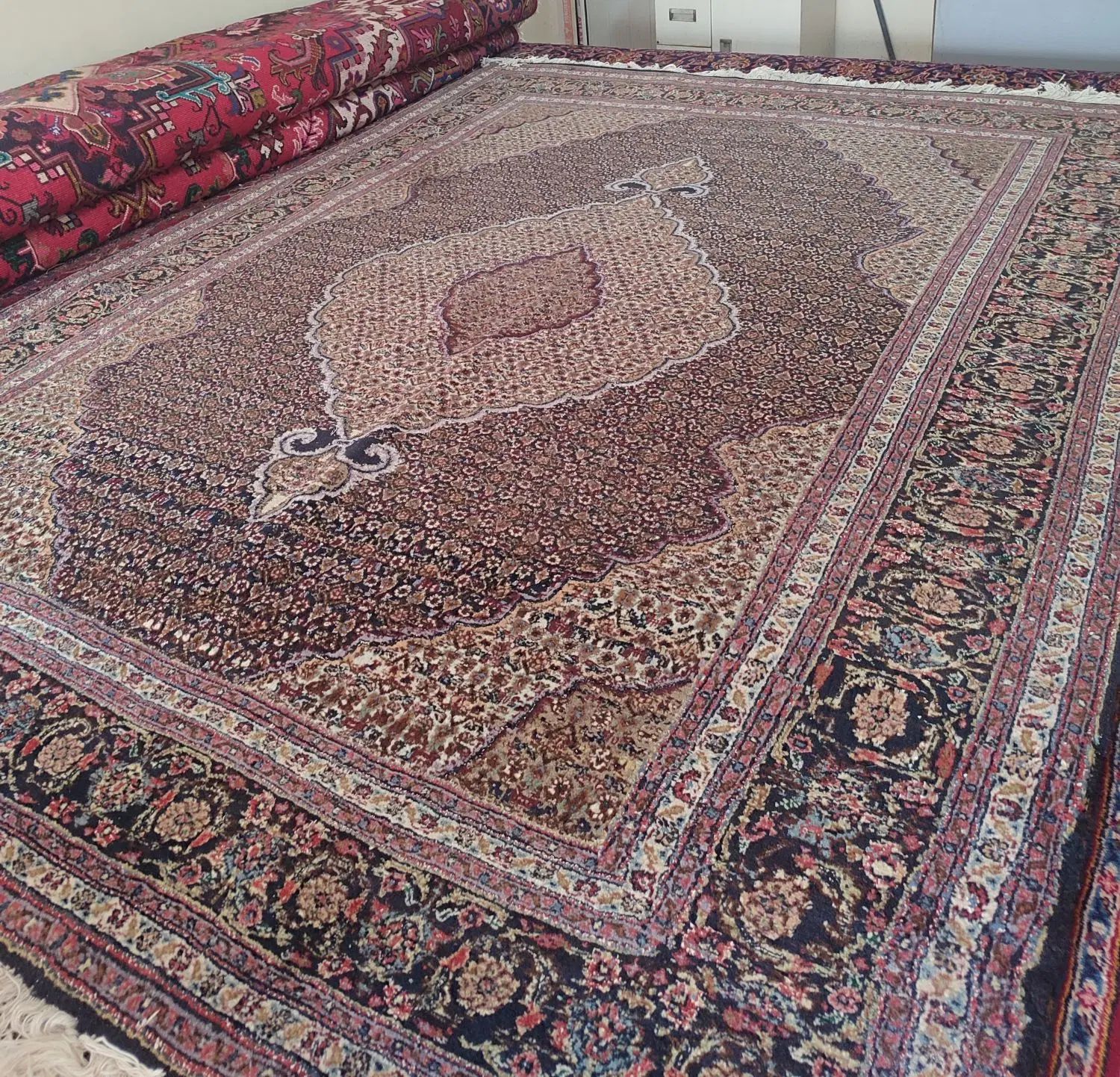 فرش جفت ماهی۴۰رج نوحال