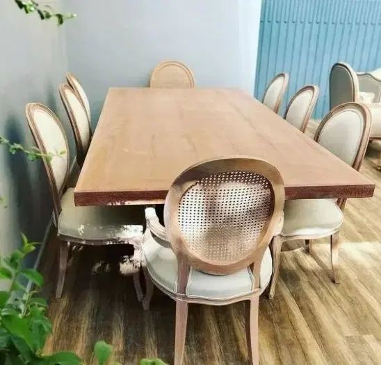 نهار خوری ۶ نفره فرانسوی  با پارچه مخمل زد لک