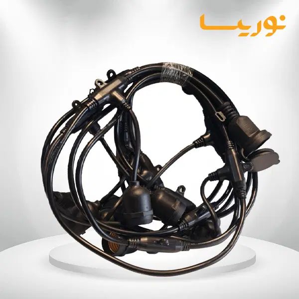 ریسه لامپی ضد آب سیم مشکی 10 متری 20 شعله