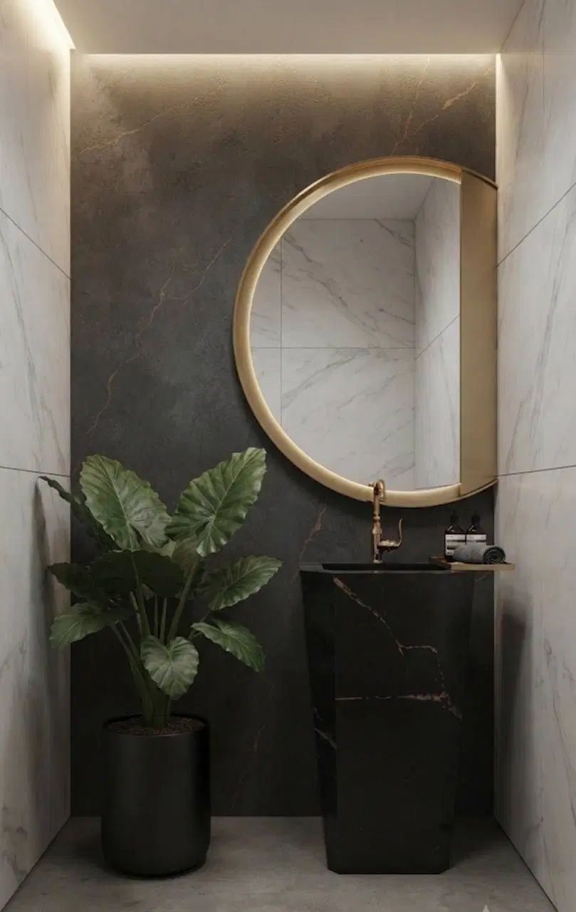 روشویی سنگی لوکس طراحی واجرای سفارشی باسرامیک اسلب