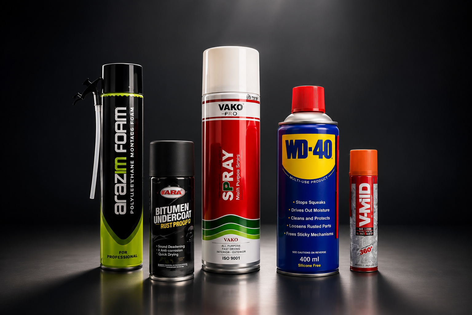 اسپری رنگ واکو،اسپری فوم ارازیم،اسپری ناهید،wd40