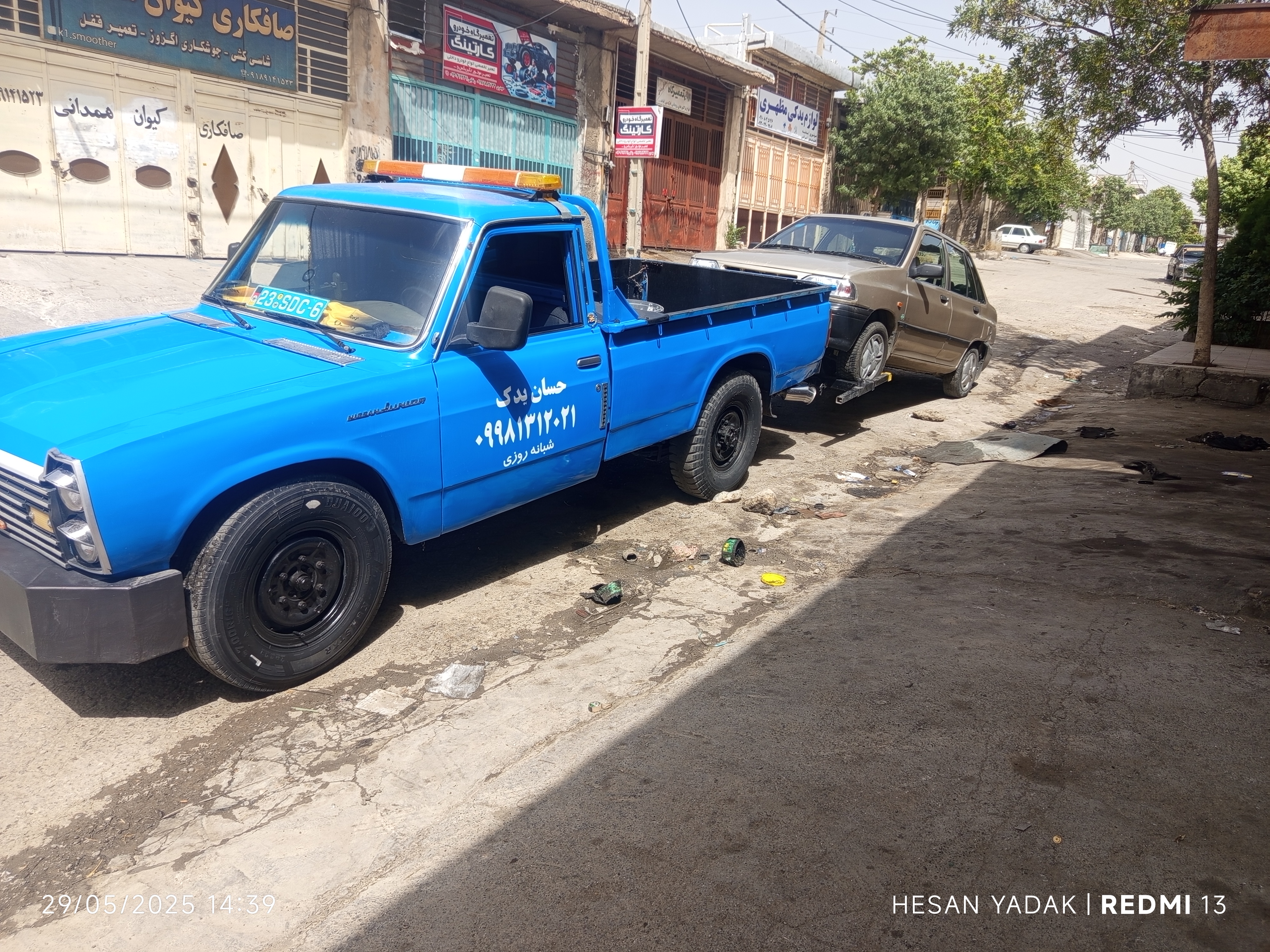 حمل پراید از روستای دهلق به شهرک صنعتی صحنه