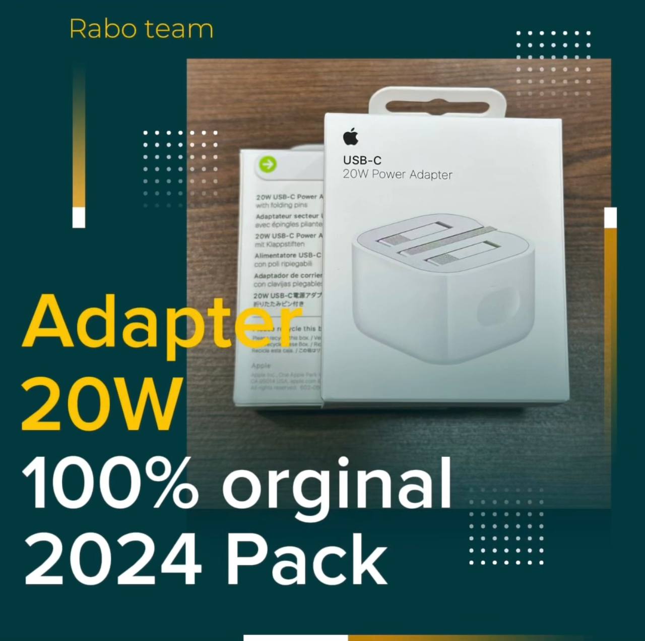 آداپتور 20W اپل استوری (100٪اورجینال)