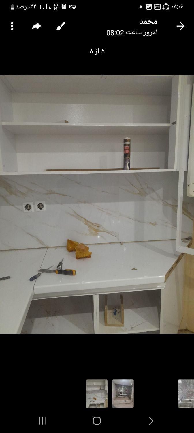 نسب کاشی چسبی بین کابینتی ولکه گیری کاشی