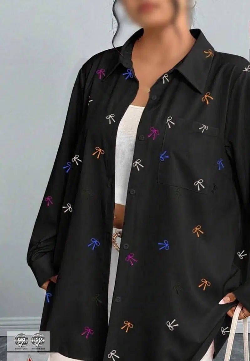 بلوز مجلسی کرپ فرانسه 4XL/5XL سایز بزرگ زنانه