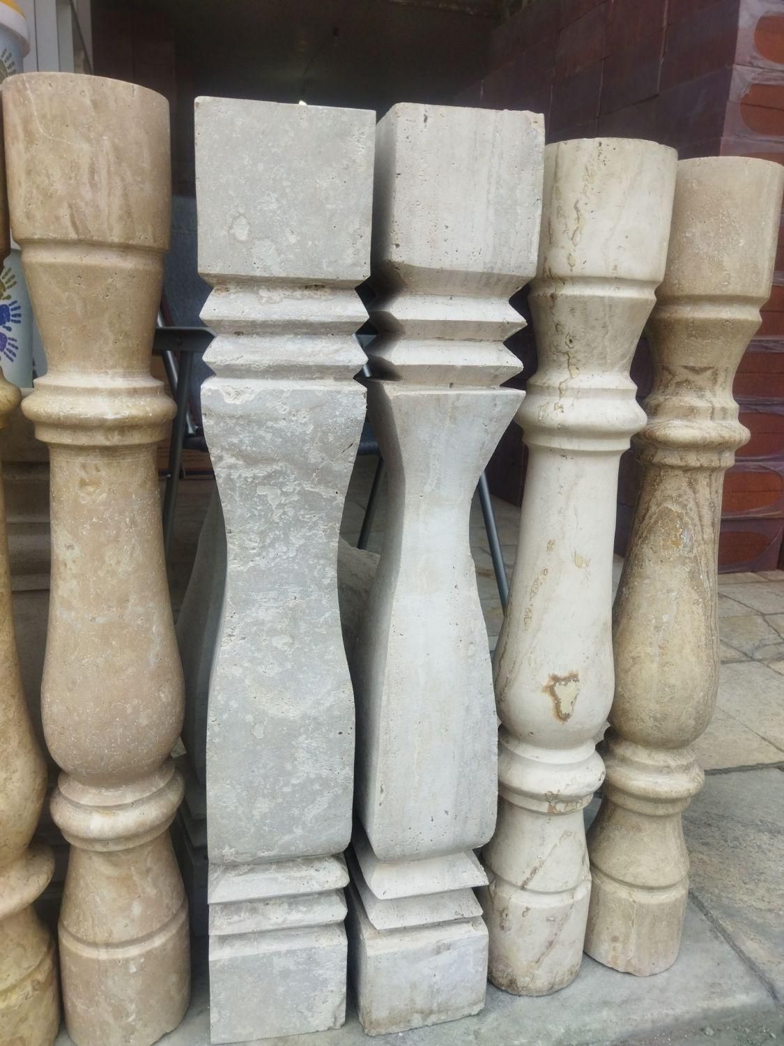 نرده سنگی حاجی آباد صراحی سنگی تراورتن گرد