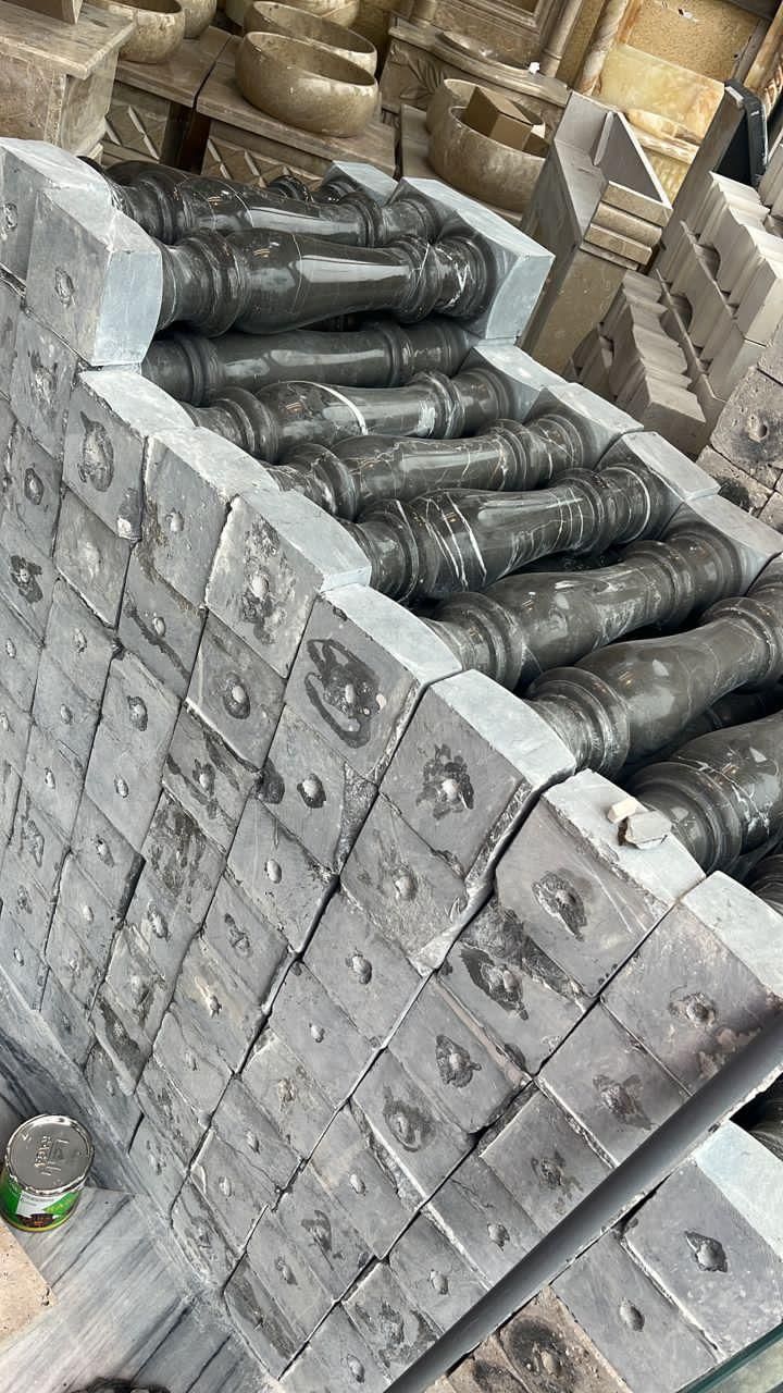 نرده سنگی مشکی نرده صراحی سنگ طبیعی غیربتنی