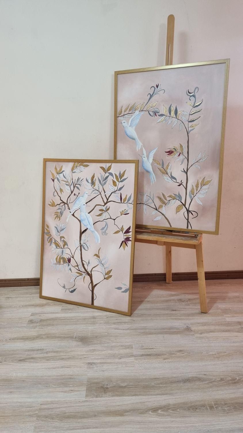 تابلو نقاشی رنگ روغن و ورق طلا