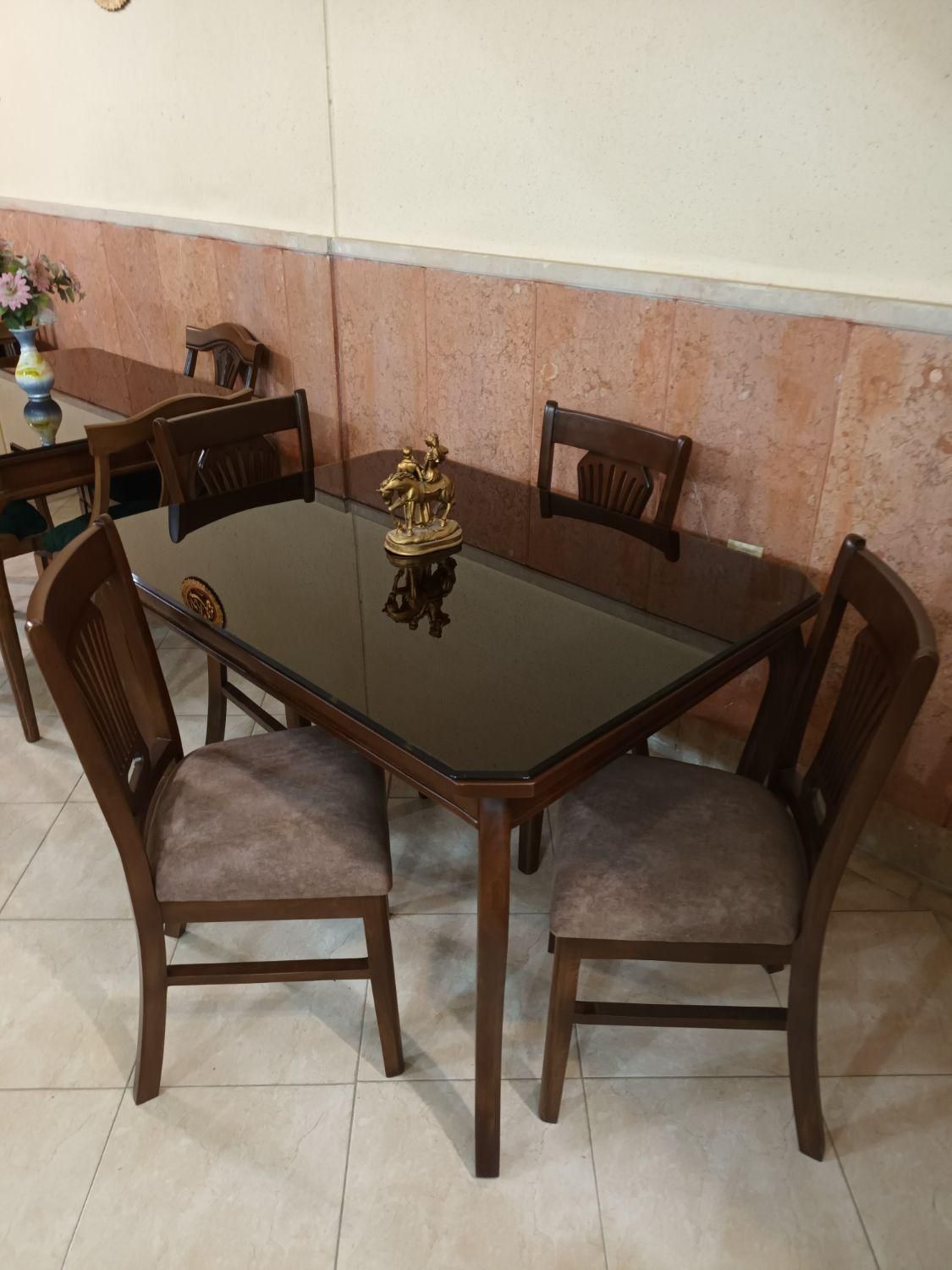 میز نهار خوری خورشیدی چوب گردو