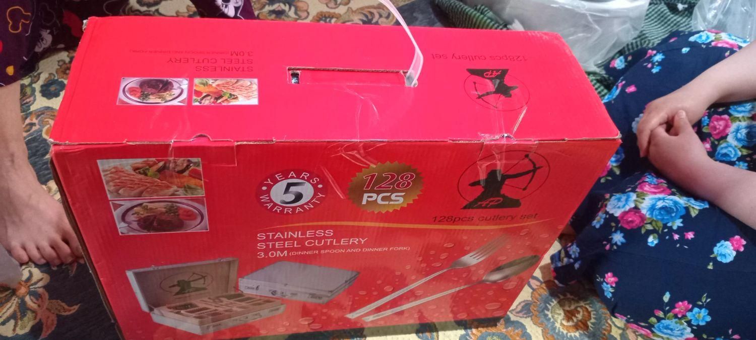 ۱۲۸ پارچه ست کامل قاشق چنگال جعبه استیل