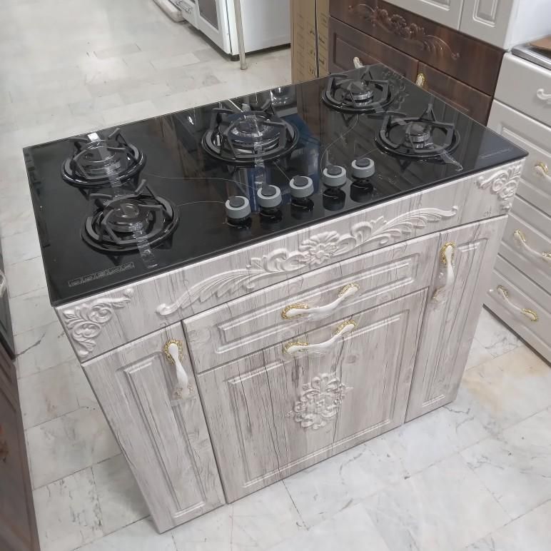 اجاق گاز ام دی اف کرمی صفحه شیشه ای