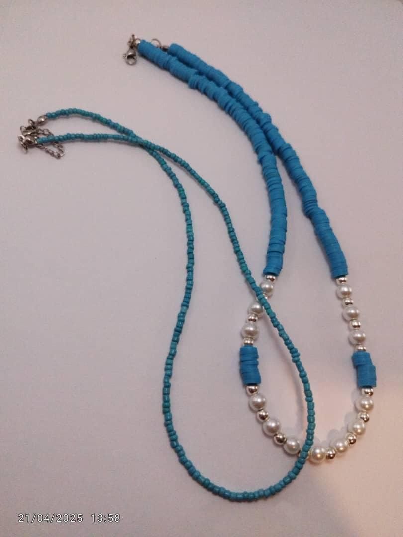 منجوق ساده و گردنبند مرواریدی