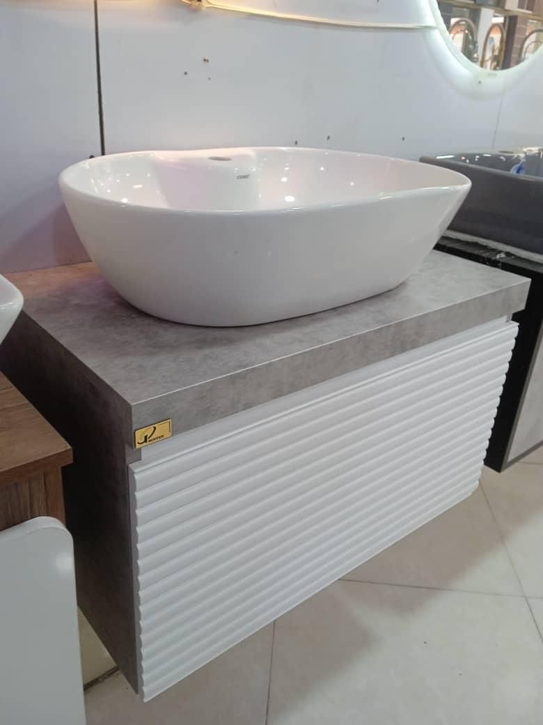 روشویی کابینتی مدل n38سنگی پی وی سی شیرآلات