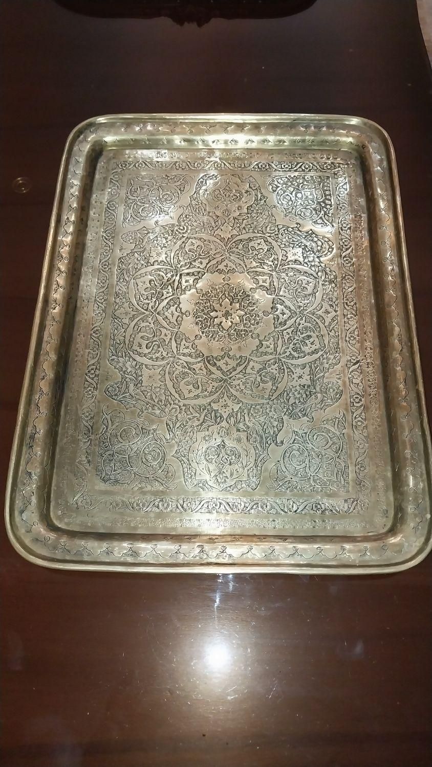 سینی قلم کاری برنجی مسی ورشو