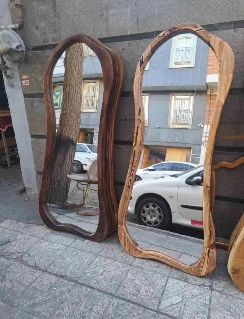 اینه دفرمه چوبی مدل اطلس