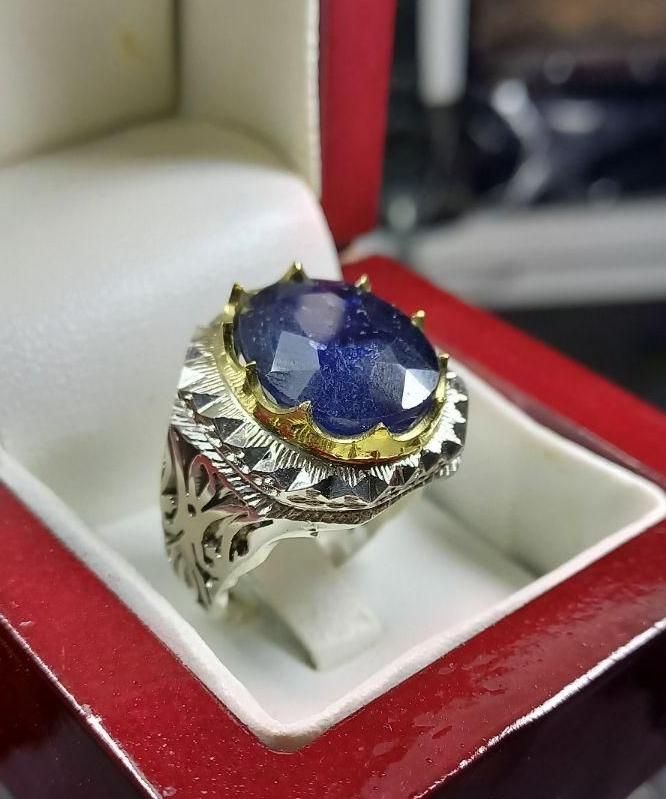 انگشتر دستساز یاقوت کبود آفریقایی